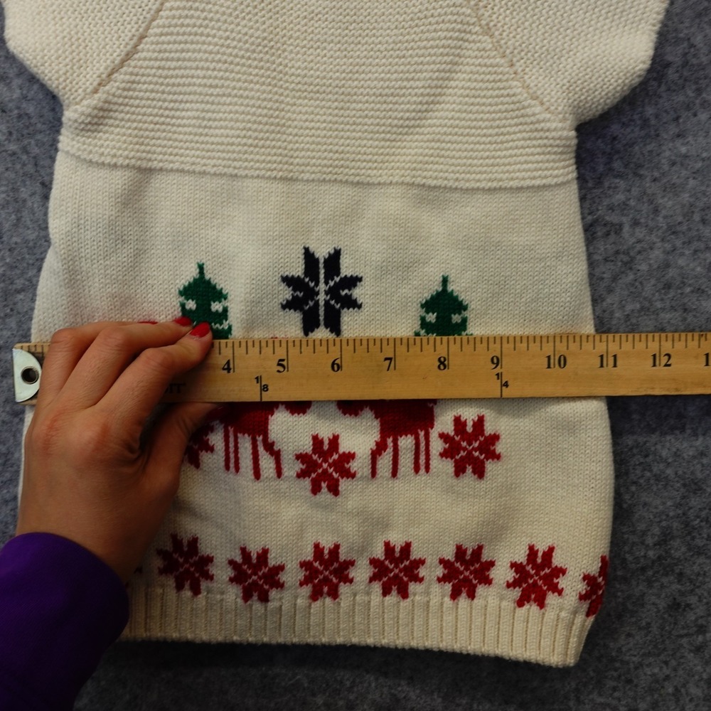 Sweater Knit Dress Baby Girl 3 6 Mos Cream Wool Deer Nordic HANNA ANDERSSON - Picture 5 of 12